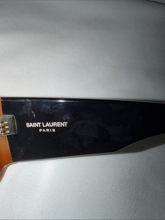Saint Laurent SL 635 acetate sunglasses w/ a brown Havana & black color-block main image 4
